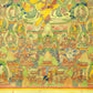 An Exquiste Painted Gold Mammon Cowhide Thangka