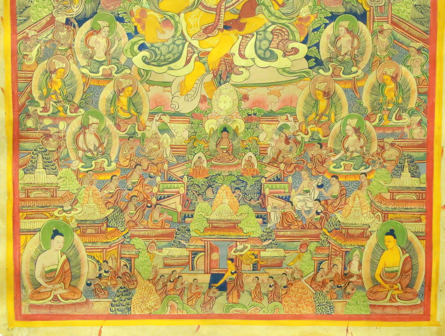 An Exquiste Painted Gold Mammon Cowhide Thangka