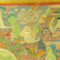 An Exquiste Painted Gold Mammon Cowhide Thangka