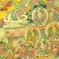 An Exquiste Painted Gold Mammon Cowhide Thangka