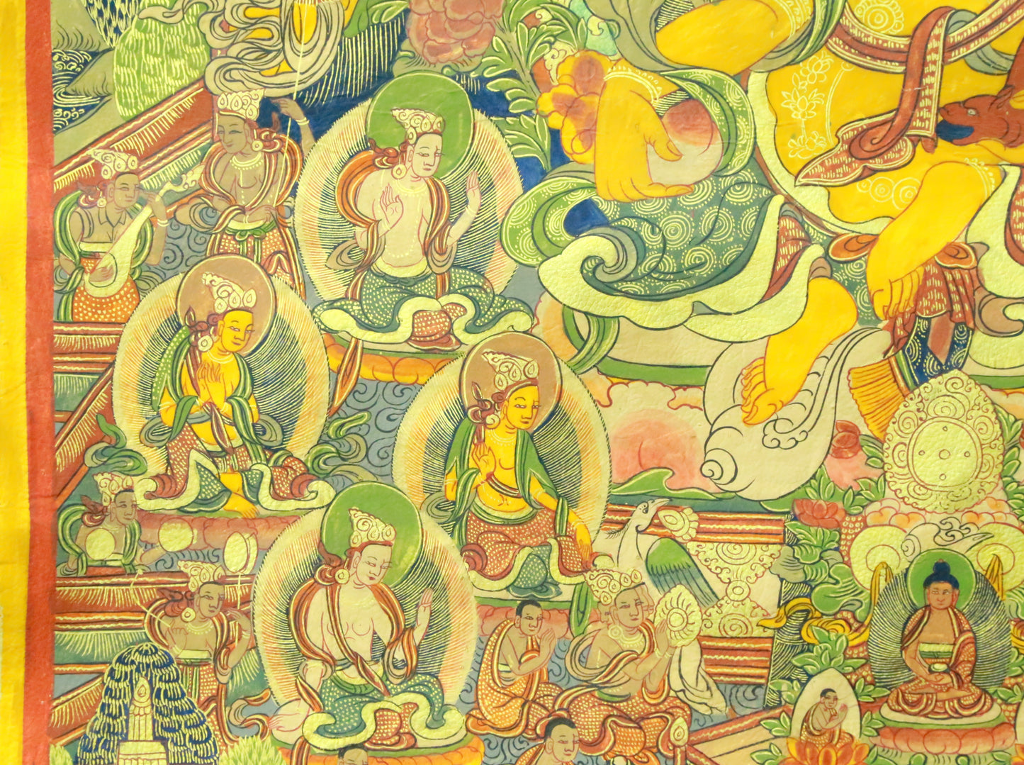 An Exquiste Painted Gold Mammon Cowhide Thangka