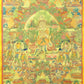 An Exquiste Painted Gold Padmasambhava Thangka