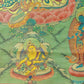 An Exquiste Painted Gold Green Tara Thangka