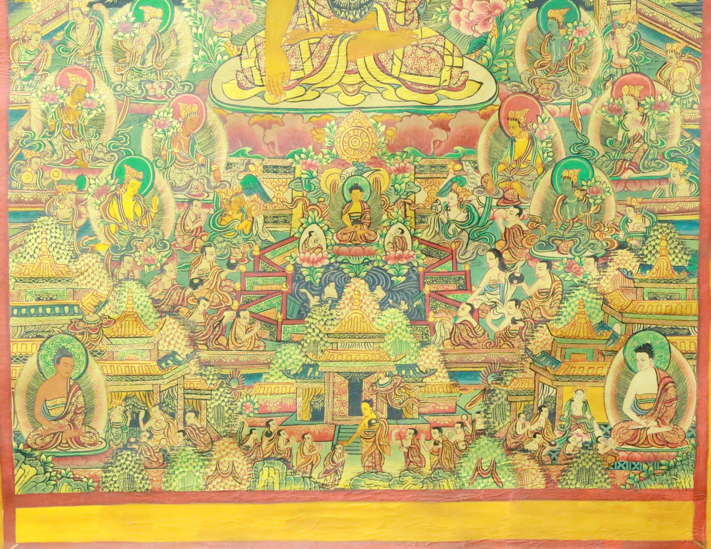 An Exquiste Painted Gold Gautama Buddha Thangka