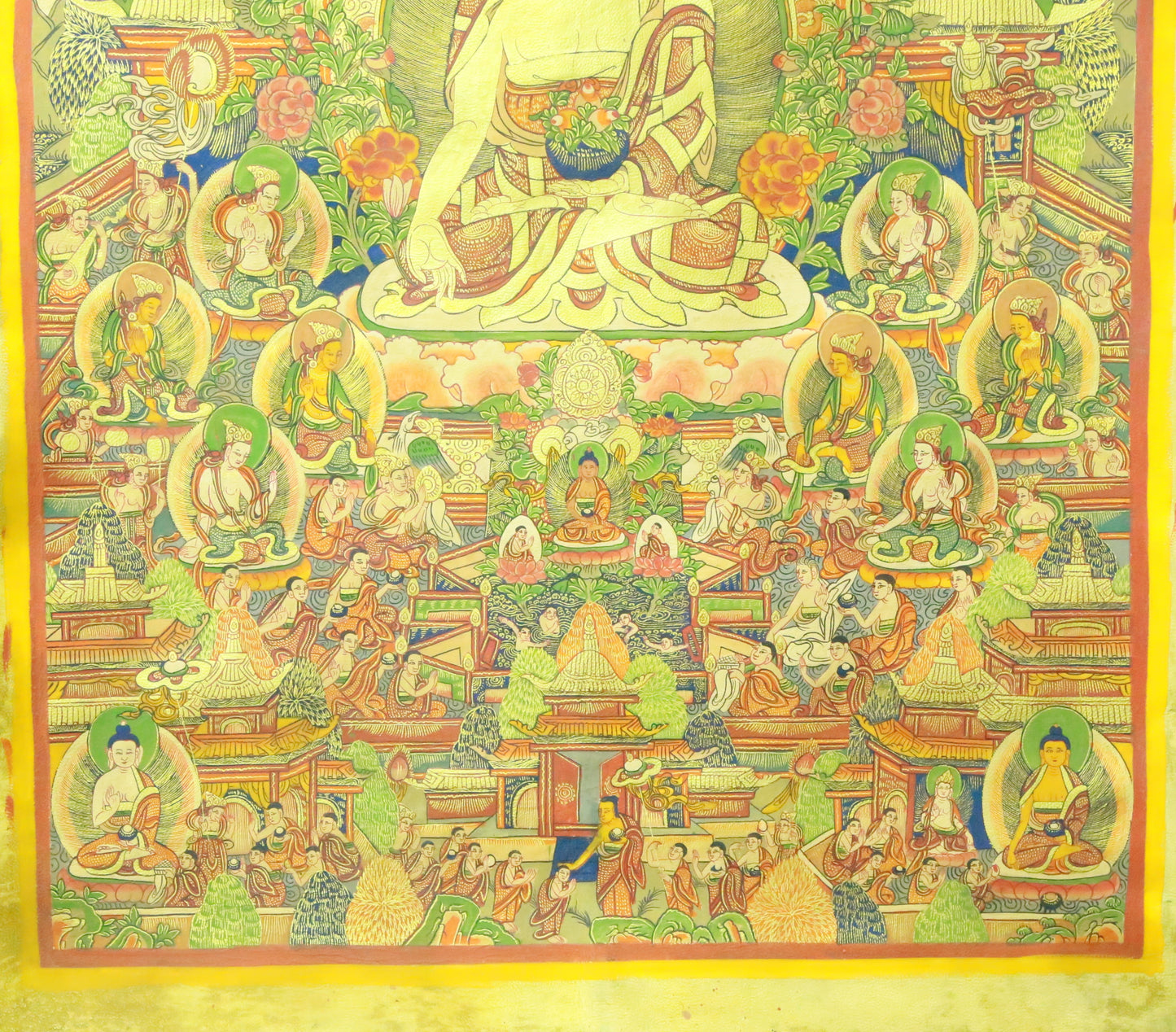 An Exquiste Painted Gold Gautama Buddha Thangka