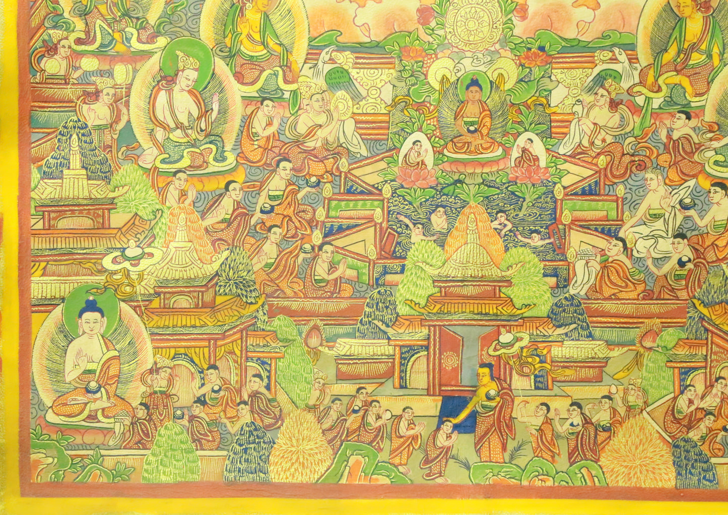 An Exquiste Painted Gold Gautama Buddha Thangka