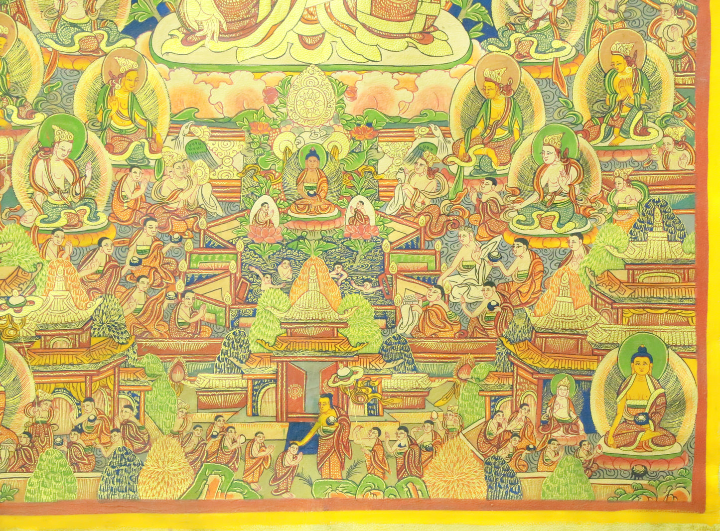 An Exquiste Painted Gold Gautama Buddha Thangka