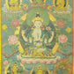 An Exquiste Painted Gold Four-Armed Avalokiteshvara Thangka