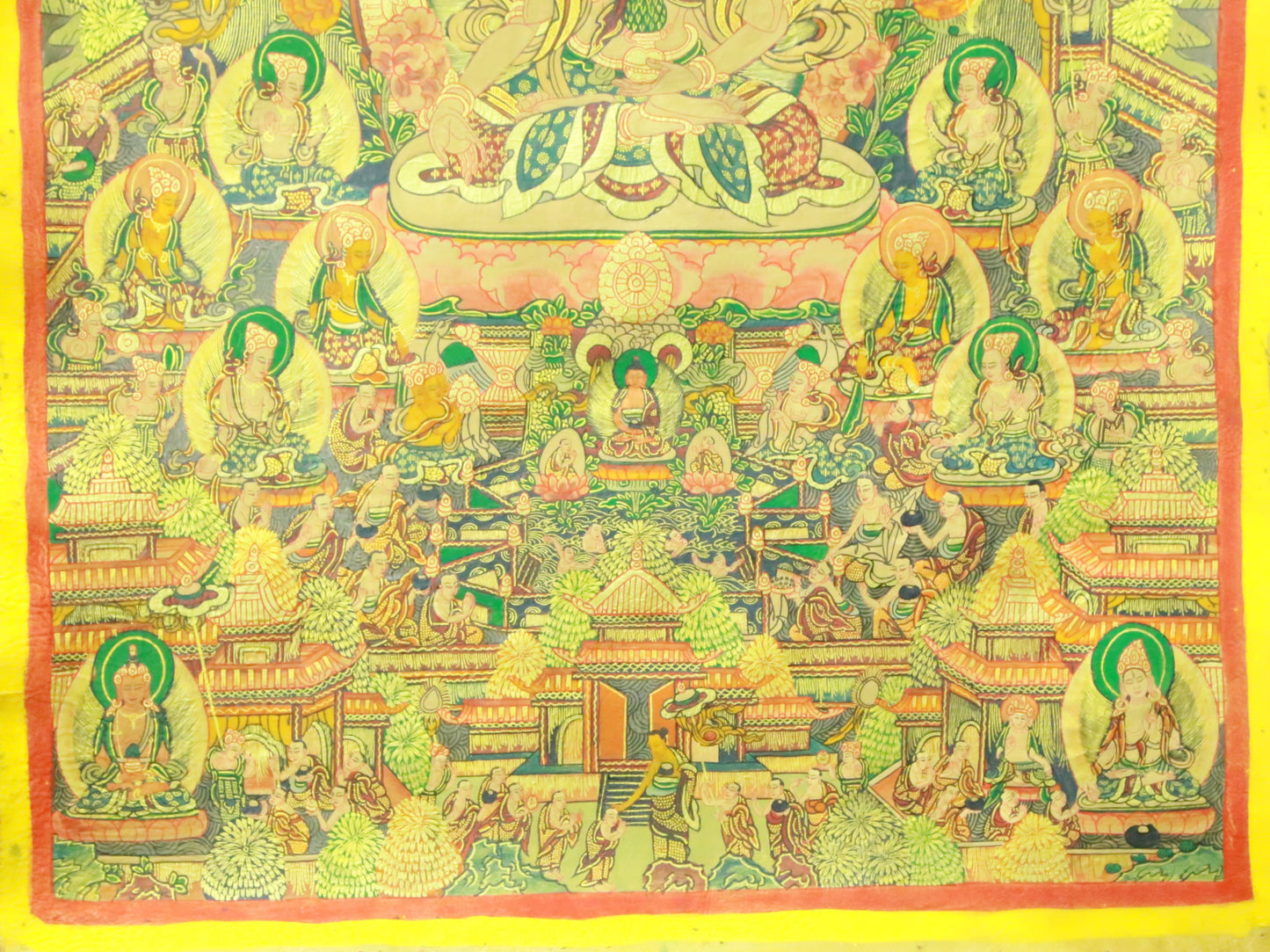 An Exquiste Painted Gold Tara Thangka