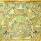 An Exquiste Painted Gold Tara Cowhide Thangka