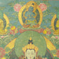 An Exquiste Painted Gold Four-Armed Avalokiteshvara Thangka