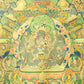 An Exquiste Painted Gold Tara Cowhide Thangka