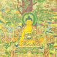 An Exquiste Painted Gold Gautama Buddha Thangka