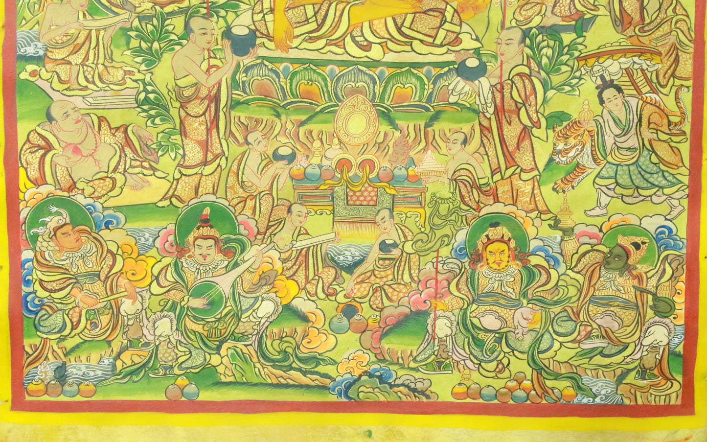 An Exquiste Painted Gold Gautama Buddha Thangka