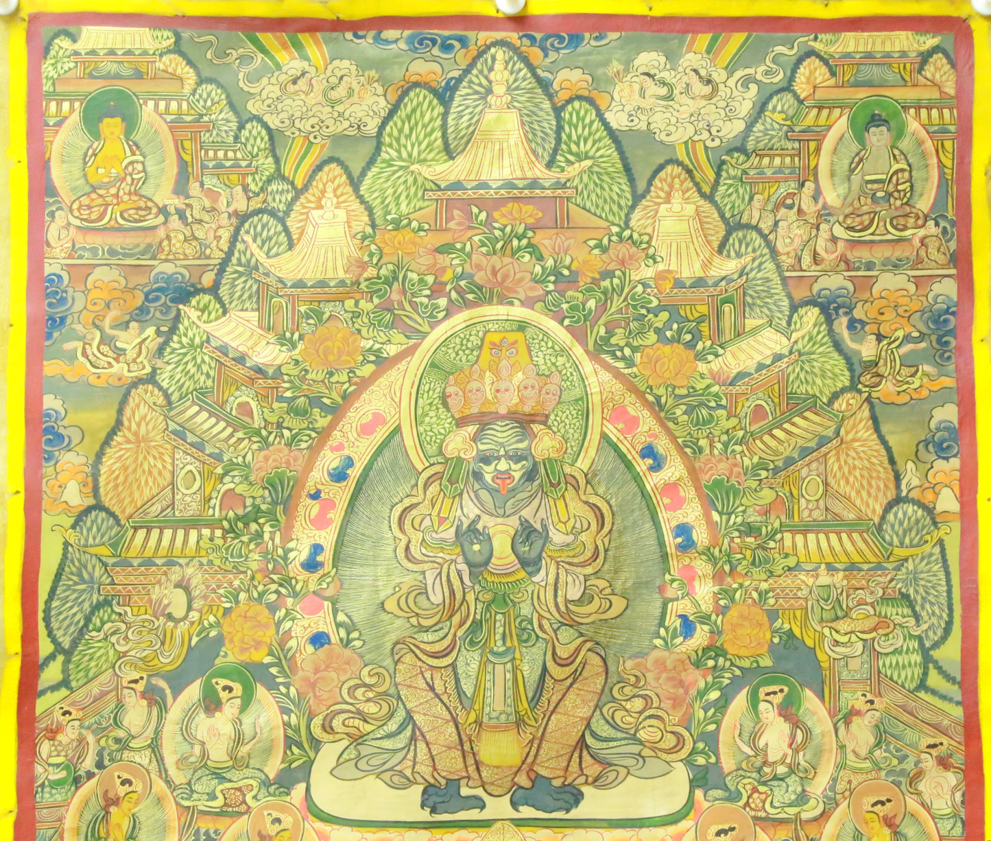 An Exquiste Painted Gold Siddhartha Thangka