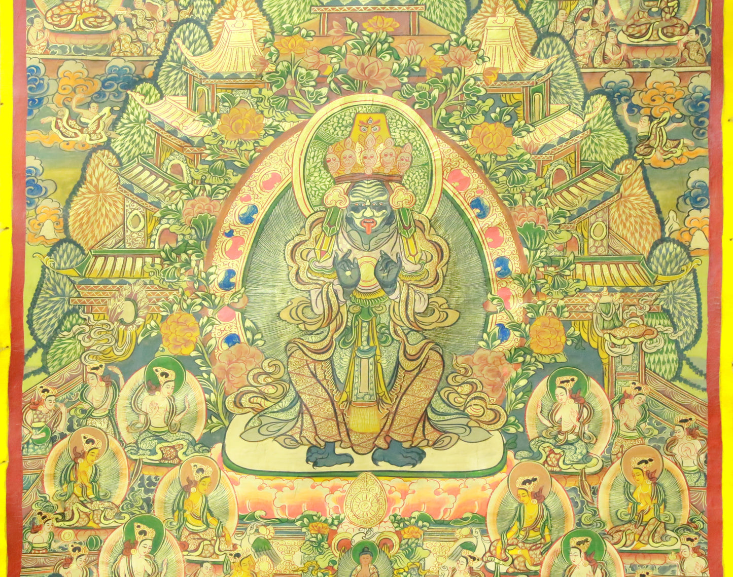 An Exquiste Painted Gold Siddhartha Thangka