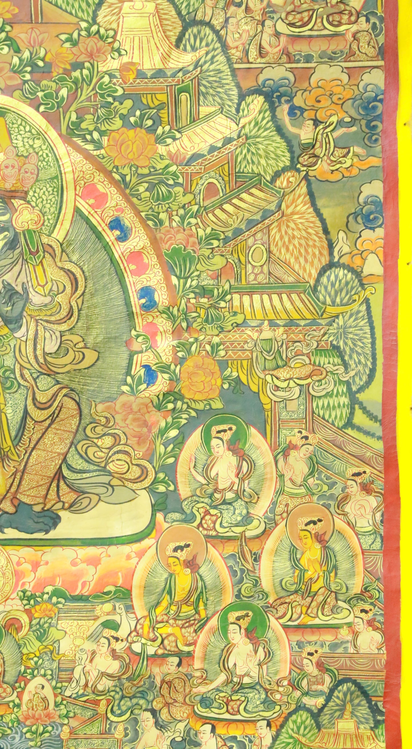 An Exquiste Painted Gold Siddhartha Thangka