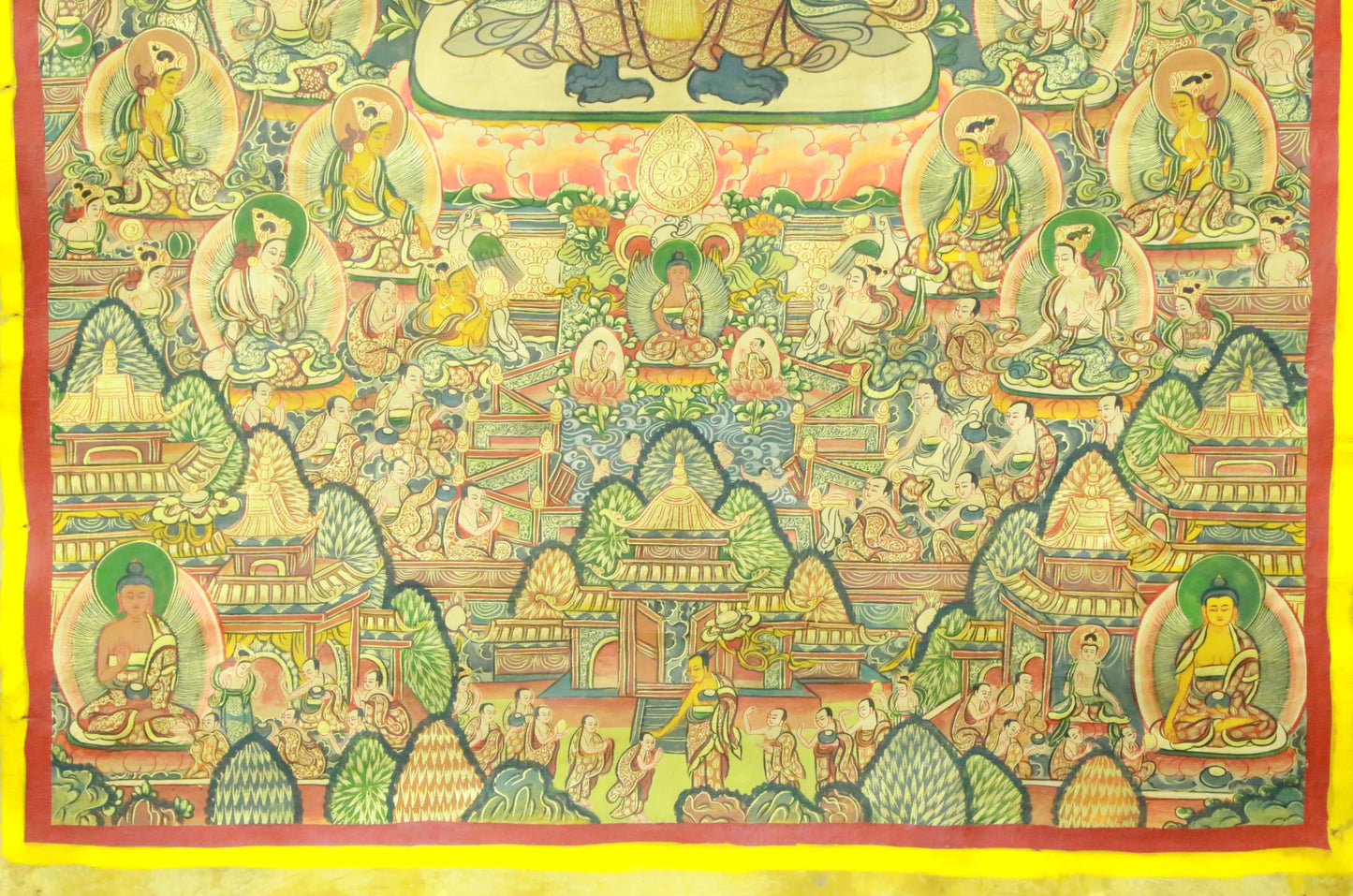 An Exquiste Painted Gold Siddhartha Thangka