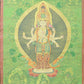 An Exquiste Painted Gold Eleven-faced Avalokiteshvara Thangka