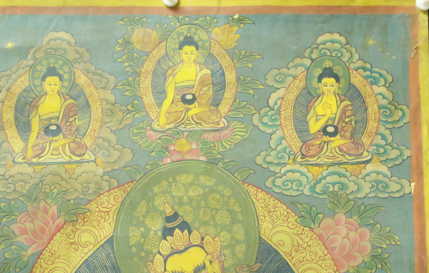 An Exquiste Painted Gold Mammon Thangka