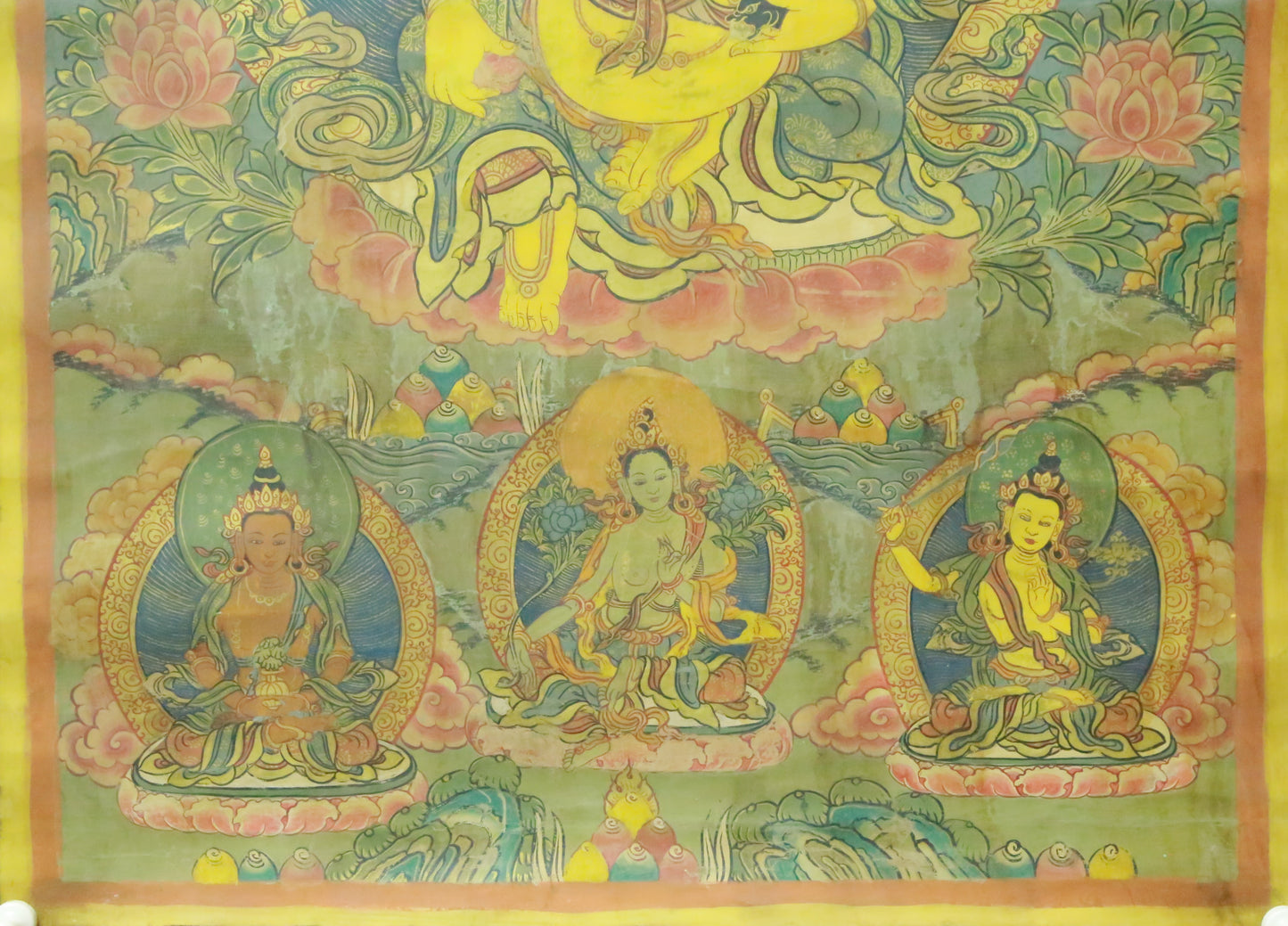 An Exquiste Painted Gold Mammon Thangka