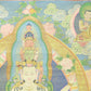 An Exquiste Painted Gold Eleven-faced Avalokiteshvara Thangka