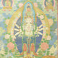 An Exquiste Painted Gold Eleven-faced Avalokiteshvara Thangka