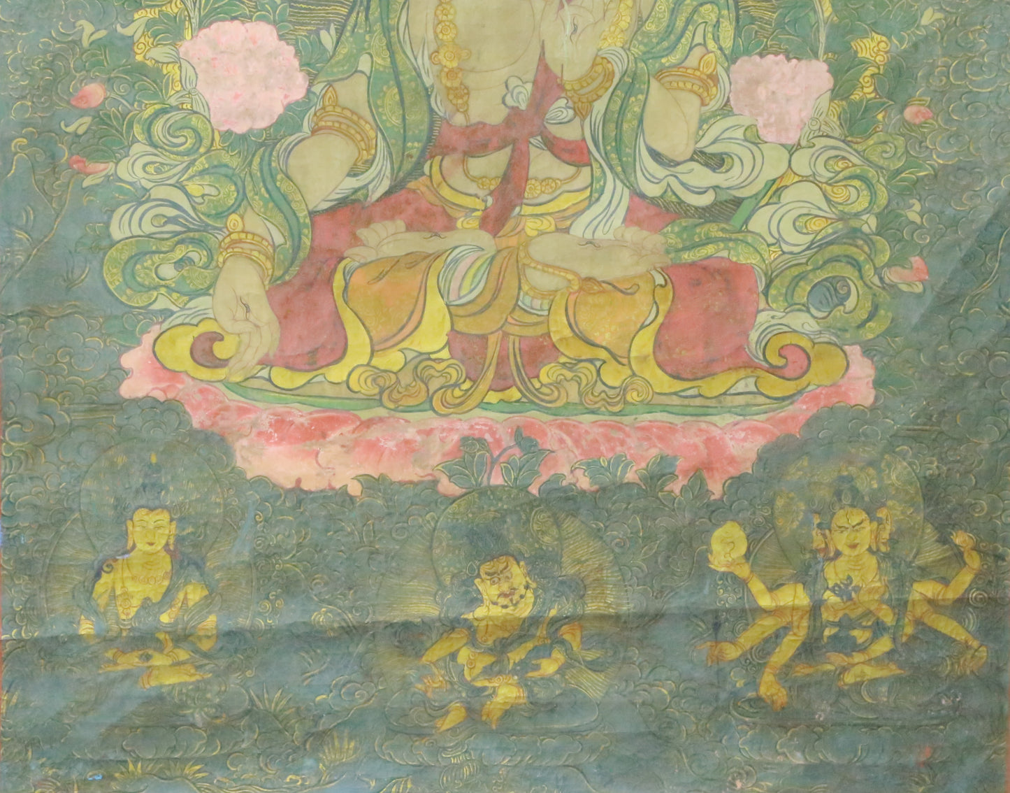 An Exquiste Painted Gold White Tara Thangka