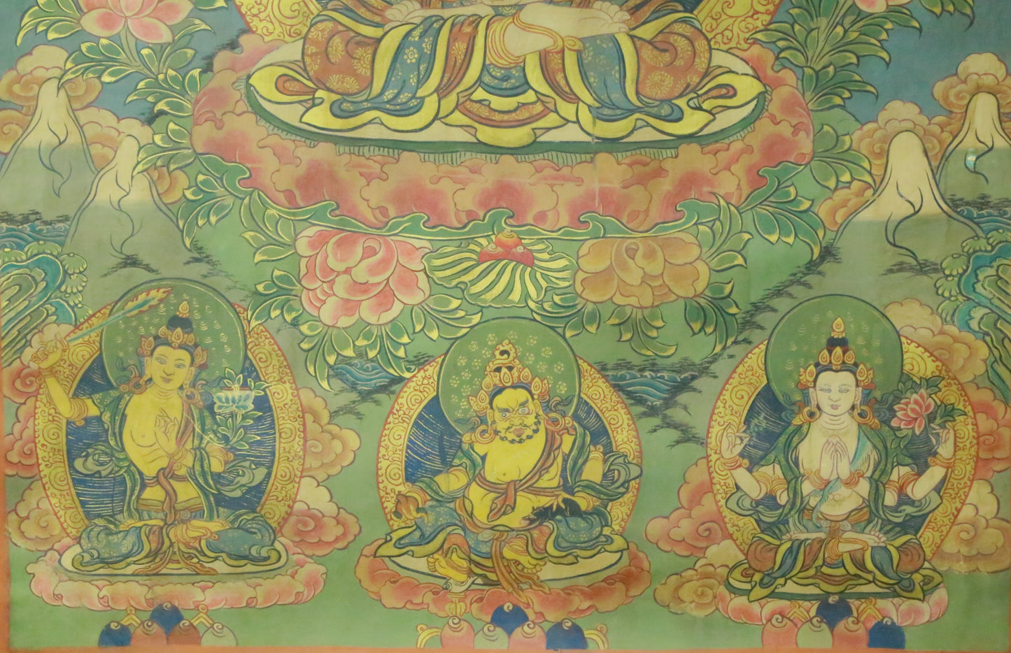 An Exquiste Painted Gold Tara Thangka