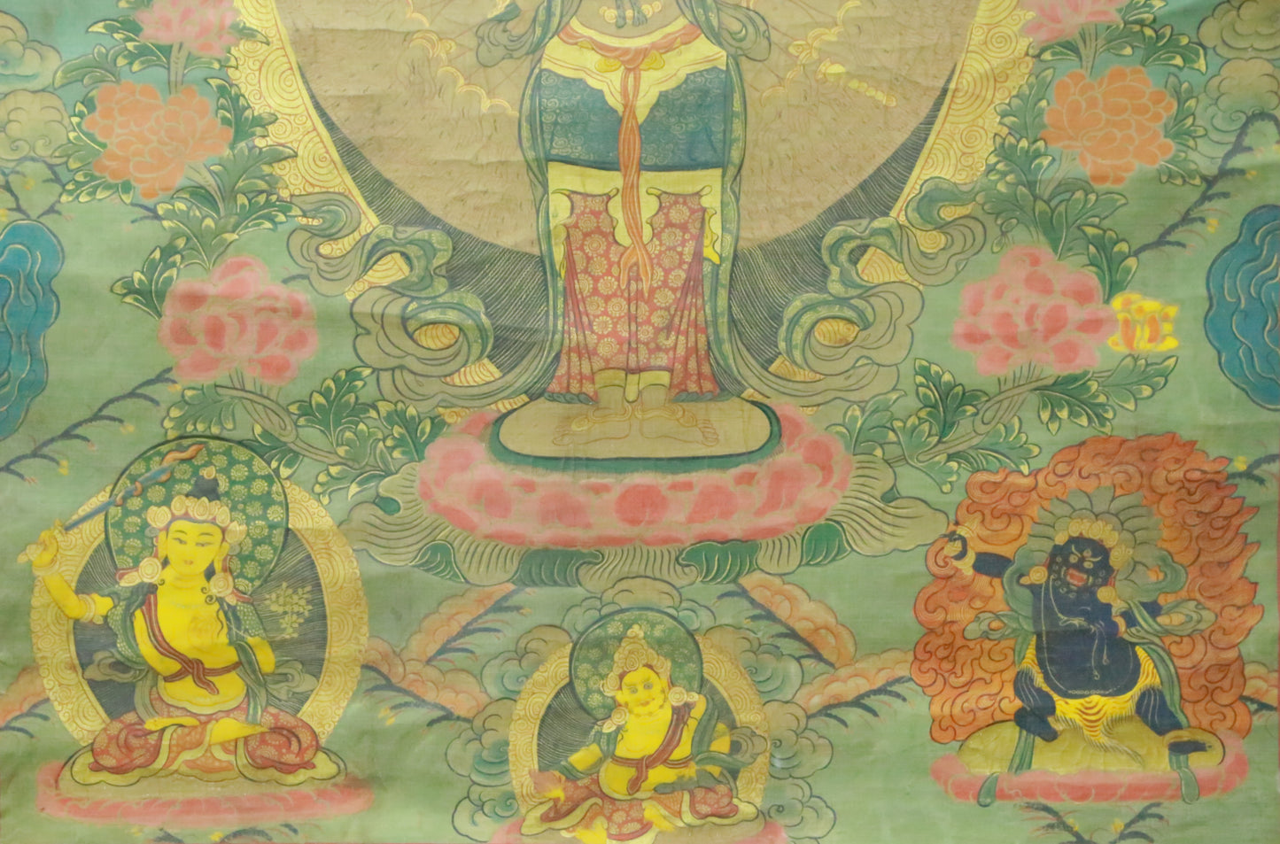 An Exquiste Painted Gold Thousand-armed Avalokiteshvara Thangka