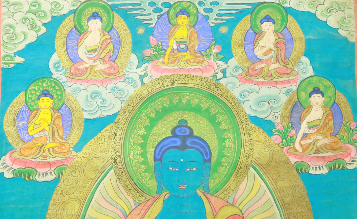 An Exquiste Painted Gold Gautama Buddha Thangka