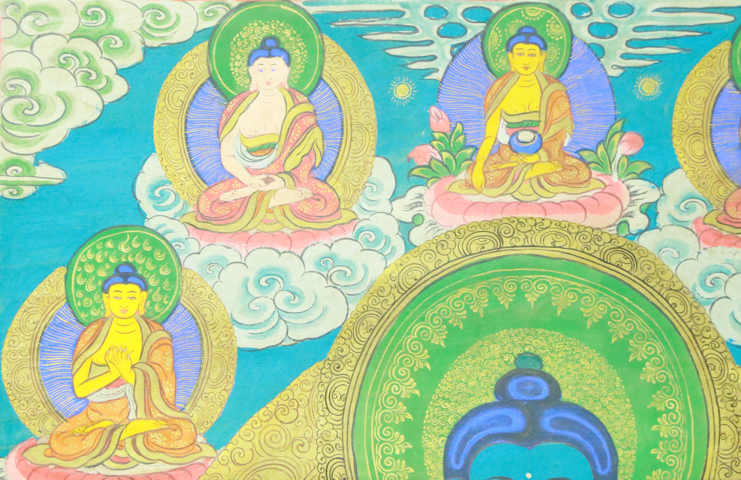 An Exquiste Painted Gold Gautama Buddha Thangka