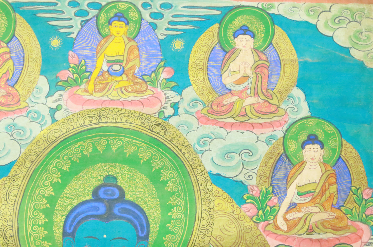 An Exquiste Painted Gold Gautama Buddha Thangka