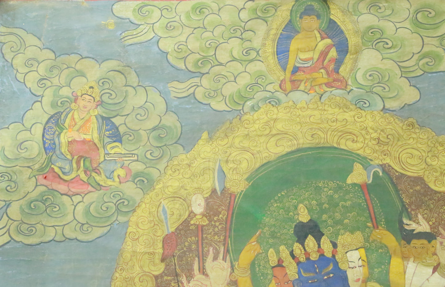 An Exquiste Painted Gold Yidam Thangka