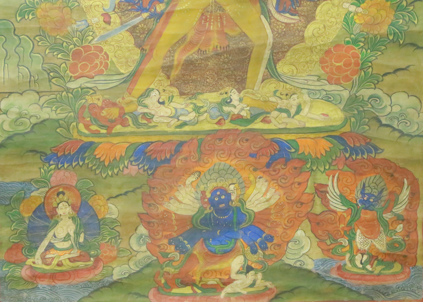 An Exquiste Painted Gold Yidam Thangka