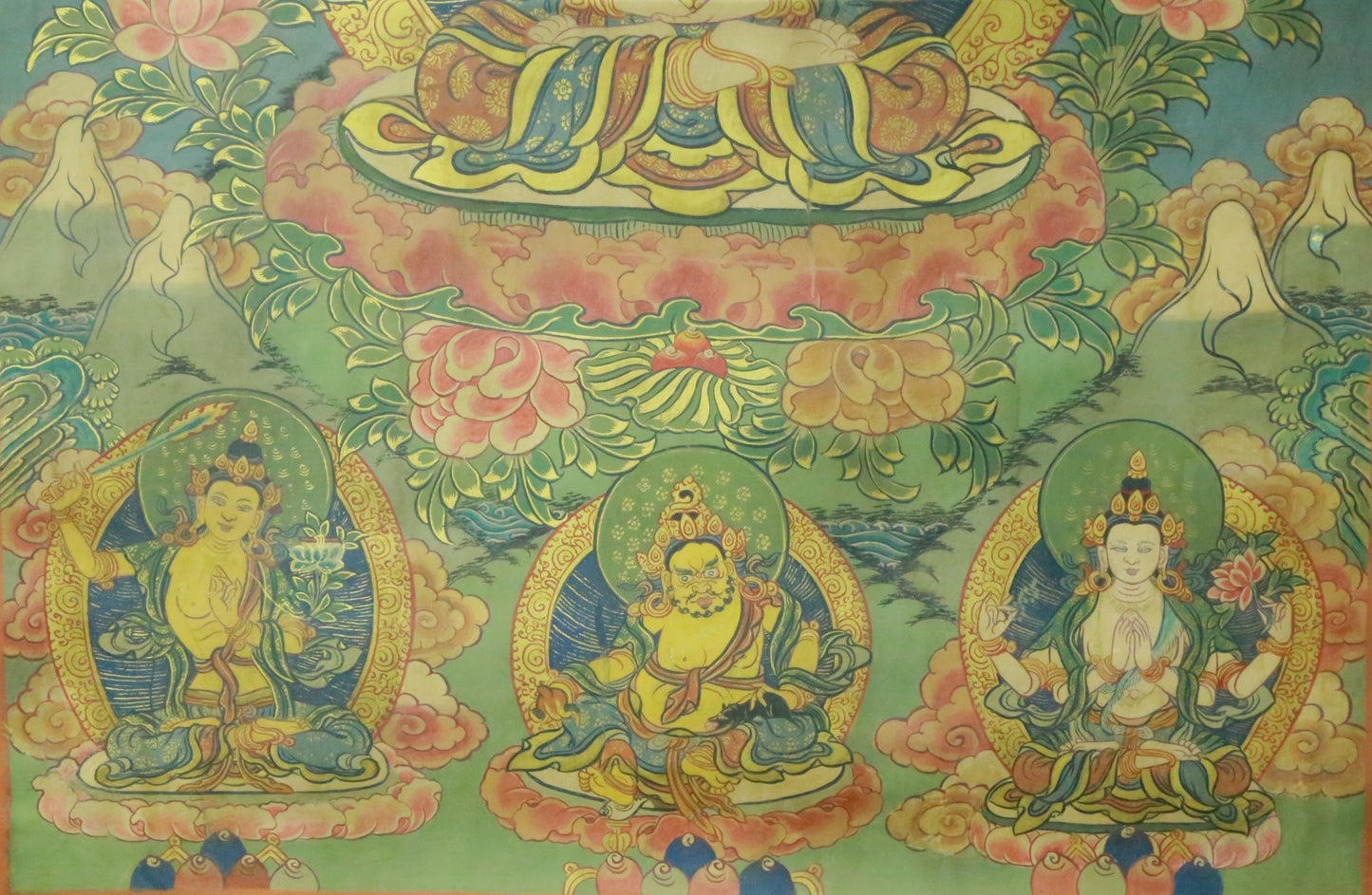 An Exquiste Painted Gold Tara Thangka