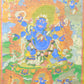 An Exquiste Painted Gold Vajra Thangka