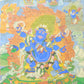 An Exquiste Painted Gold Vajra Thangka