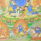 An Exquiste Painted Gold Vajra Thangka