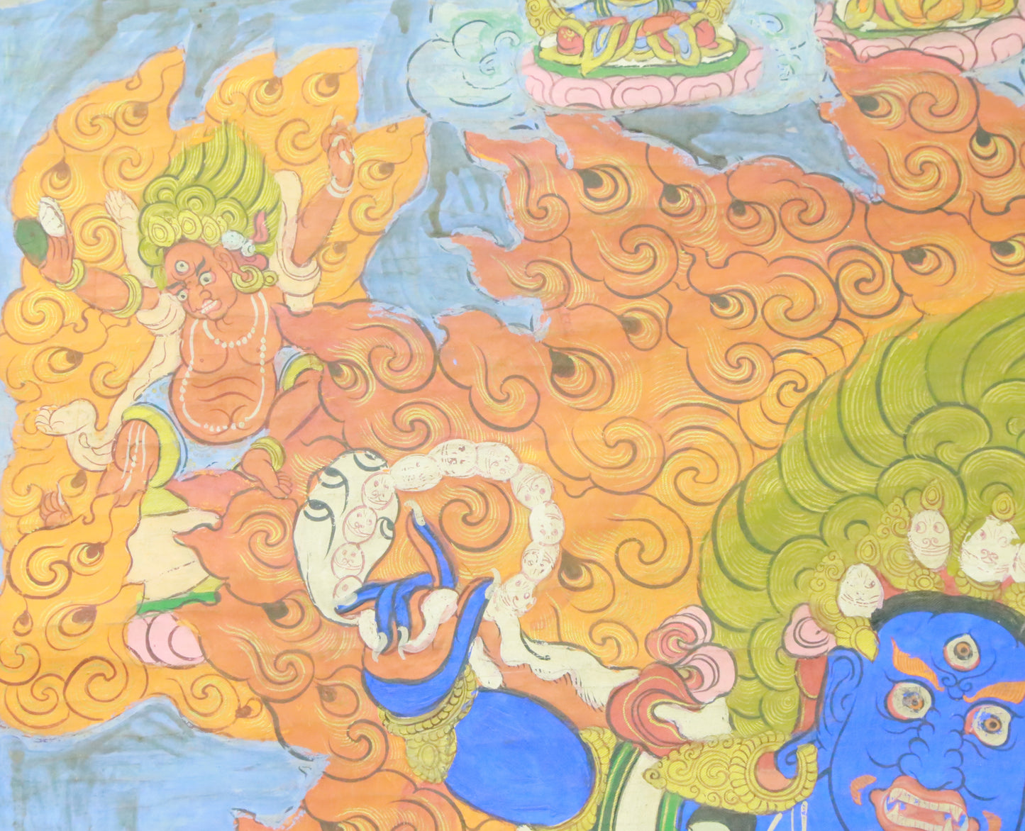 An Exquiste Painted Gold Vajra Thangka