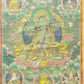 An Exquiste Painted Gold Green Tara Thangka