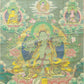 An Exquiste Painted Gold Green Tara Thangka