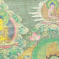 An Exquiste Painted Gold Green Tara Thangka