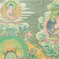 An Exquiste Painted Gold Green Tara Thangka