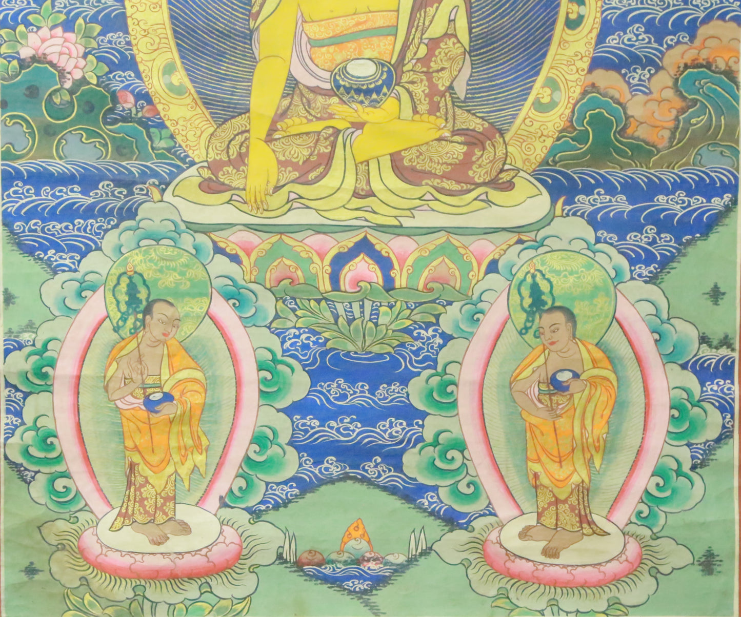 An Exquiste Painted Gold Gautama Buddha Thangka