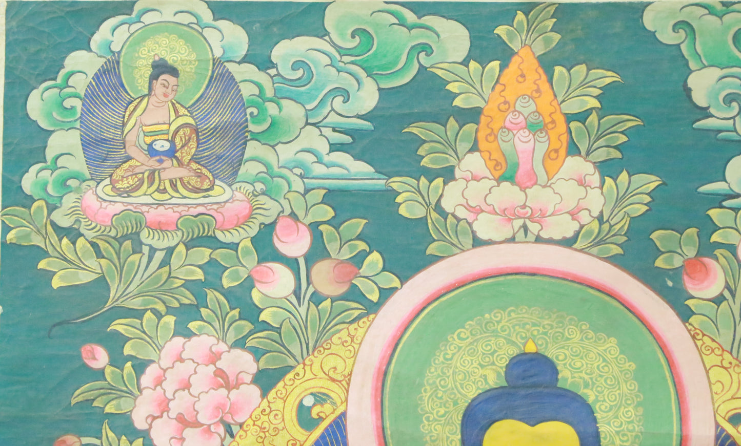 An Exquiste Painted Gold Gautama Buddha Thangka