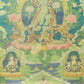 An Exquiste Painted Gold Green Tara Thangka