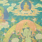 An Exquiste Painted Gold Green Tara Thangka