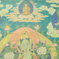 An Exquiste Painted Gold Green Tara Thangka