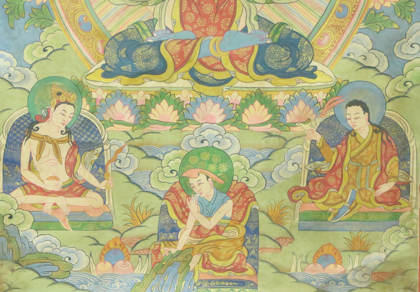 An Exquiste Painted Gold Vajrasattva Thangka